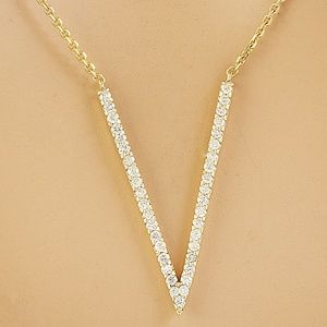 0.40 Carat Diamond 14K Yellow Gold Necklace